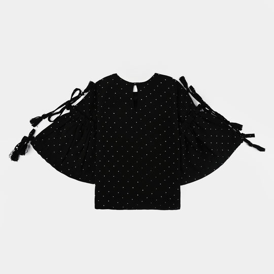 Infant Girls Georgette Casual Top Black Star Dust