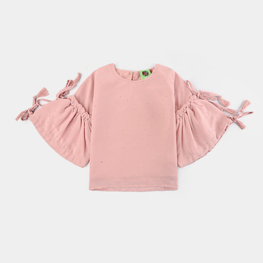 Infant Girls Georgette Casual Top Pink Star Dust-Pink