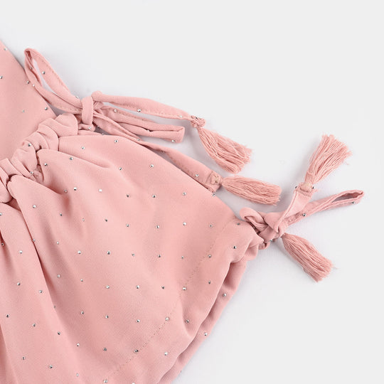Infant Girls Georgette Casual Top Pink Star Dust-Pink