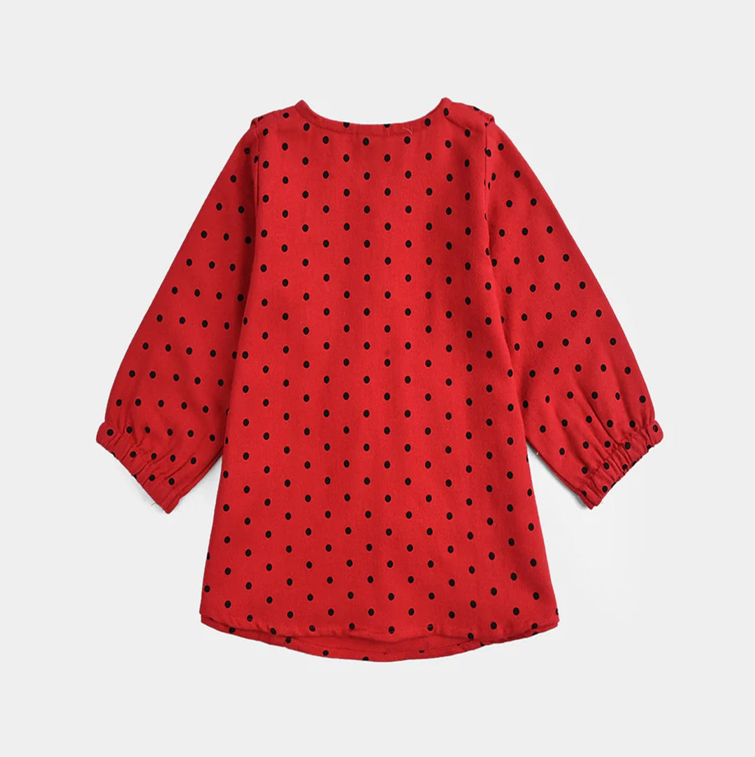 Infant Girls Cotton Casual Top Polka Dot - RED
