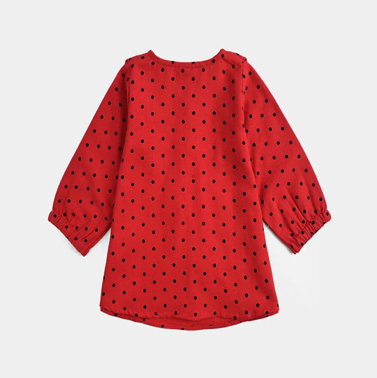 Infant Girls Cotton Casual Top Polka Dot - RED