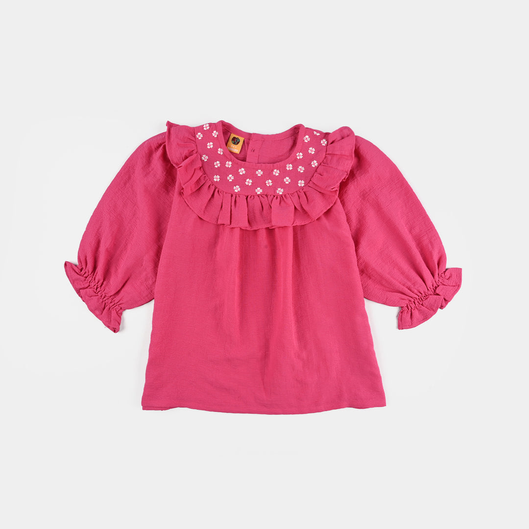 Girls Poly Mesh Emb Co-Ord Set Celia - Pink