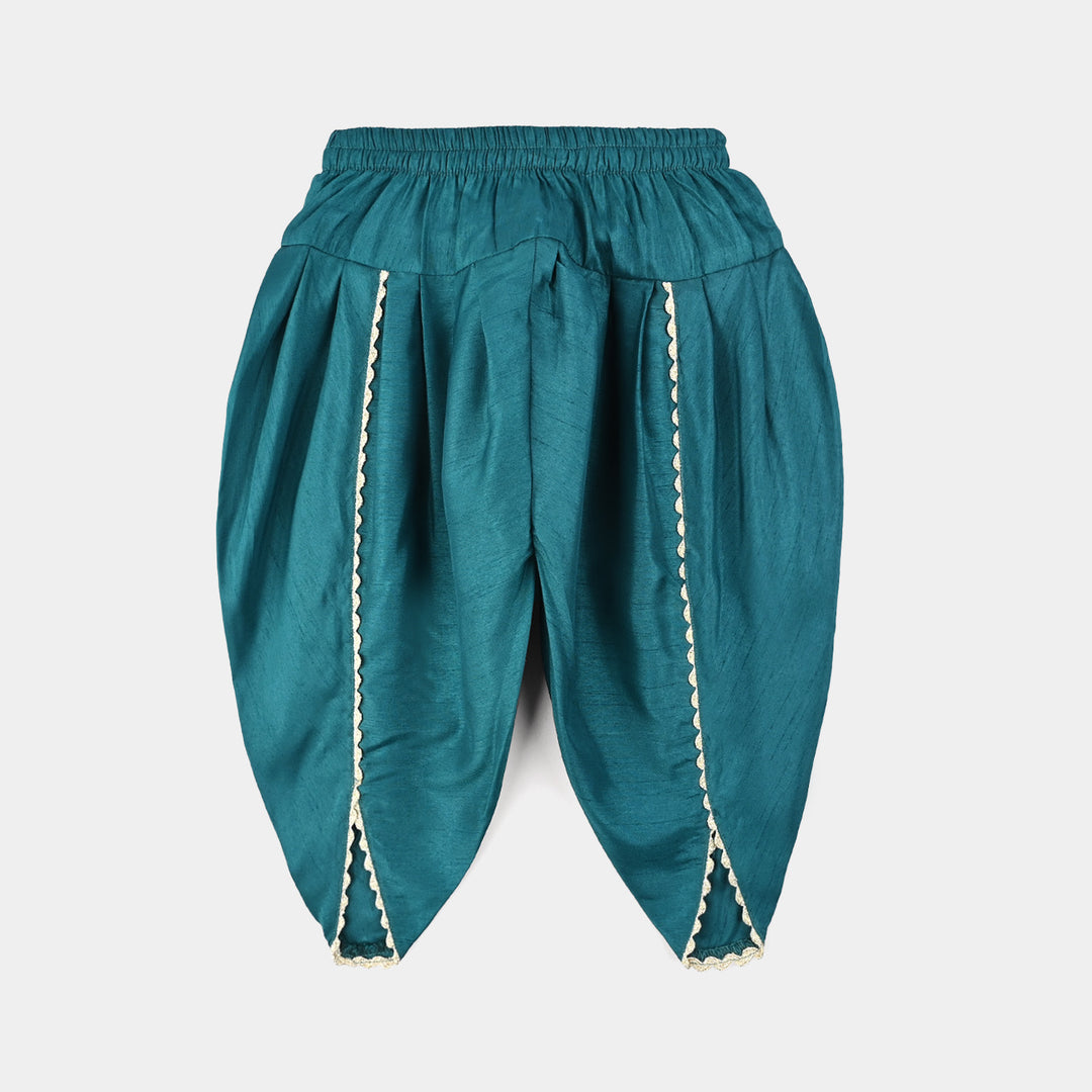 Infant Girls Raw Silk Emb 2Pcs Bella-Teal.Blue