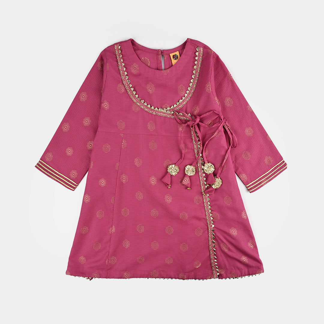Girls Jacquard Fancy 3Pcs Heer-Magenta
