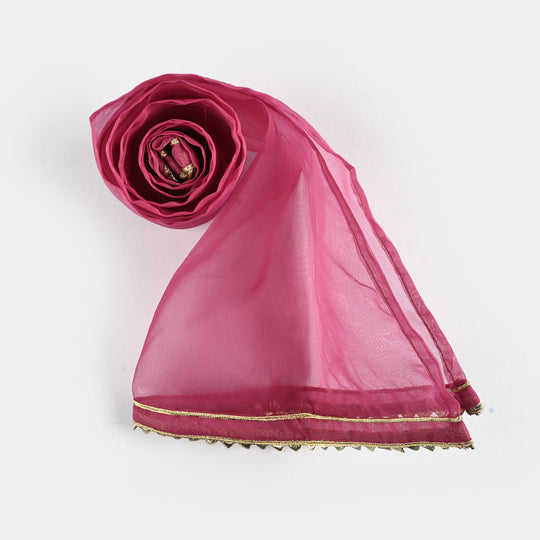Girls Jacquard Fancy 3Pcs Heer-Magenta