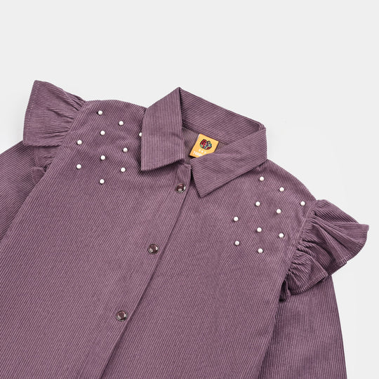 Girls Corduroy Co-Ord Set-LAVENDER