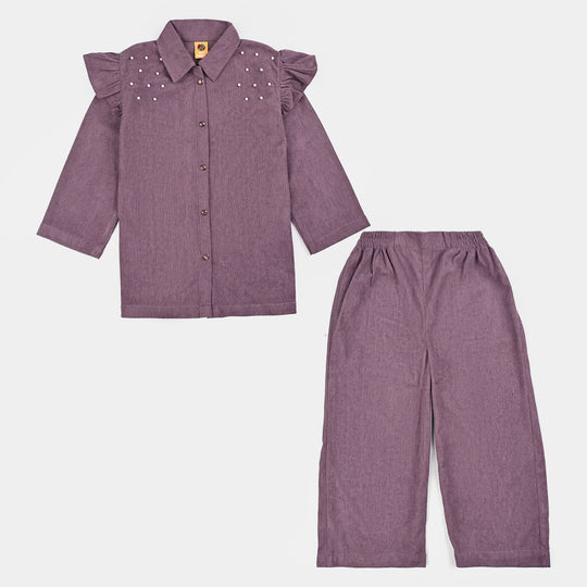 Girls Corduroy Co-Ord Set-LAVENDER