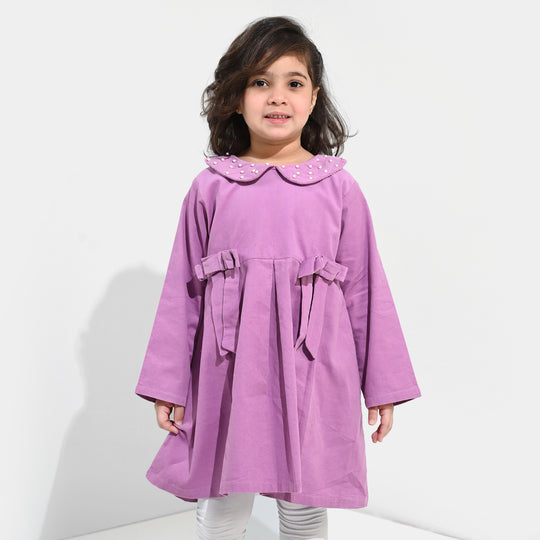 Girls Corduroy Casual Frock Peter Pan