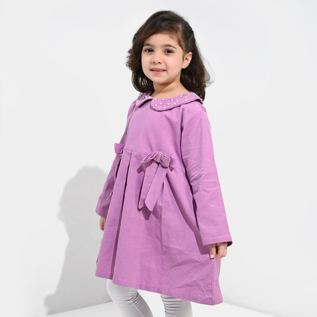 Girls Corduroy Casual Frock Peter Pan