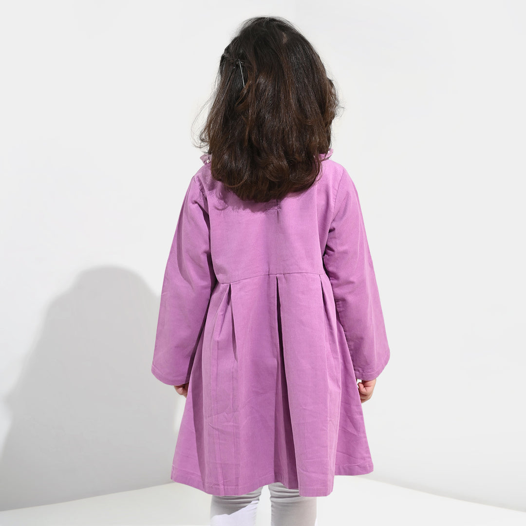 Girls Corduroy Casual Frock Peter Pan