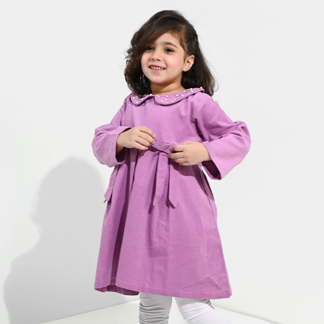 Girls Corduroy Casual Frock Peter Pan