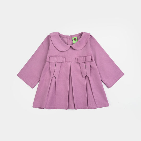 Infant Girls Corduroy Casual Frock Peter Pan