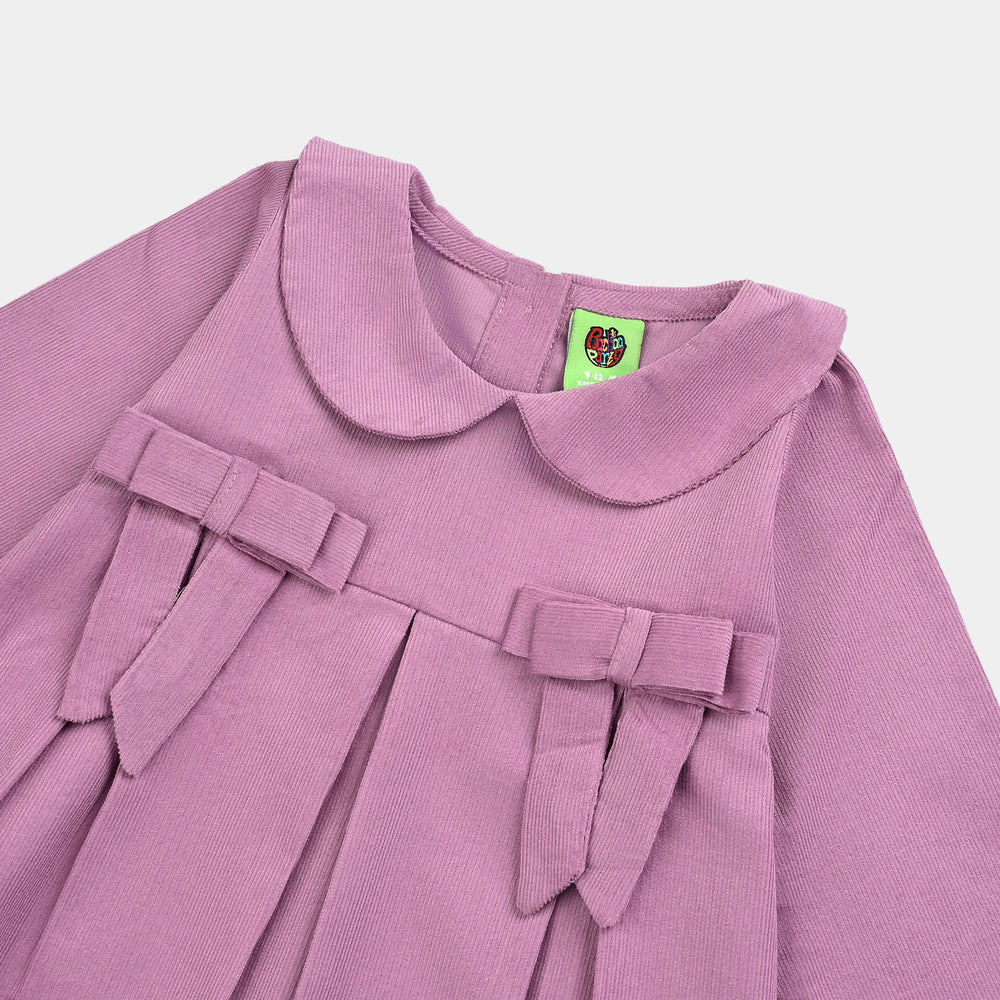 Infant Girls Corduroy Casual Frock Peter Pan