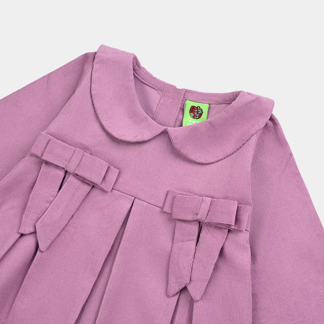 Infant Girls Corduroy Casual Frock Peter Pan