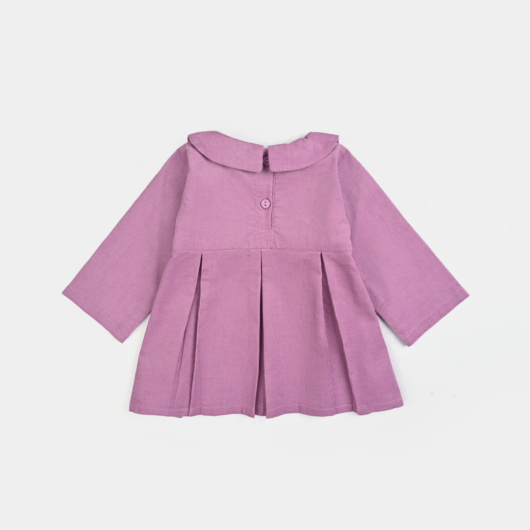 Infant Girls Corduroy Casual Frock Peter Pan