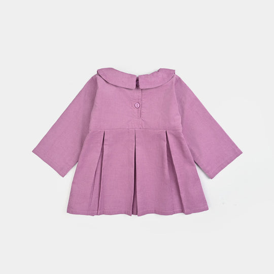 Infant Girls Corduroy Casual Frock Peter Pan