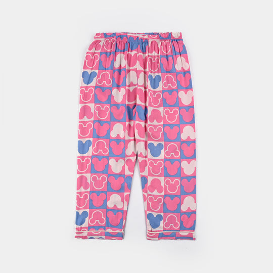 Girls Viscose Woven Night Suit- Multi