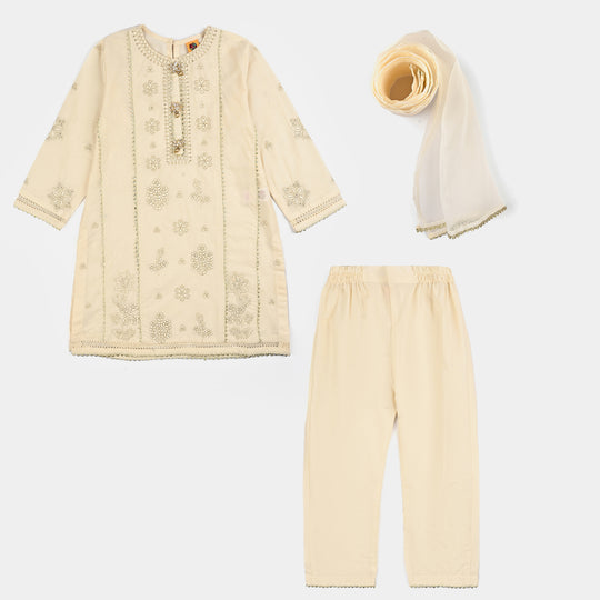 Girls Cotton Poplin 3Pcs Reet-OFF-White