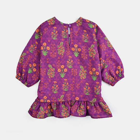 Infant Girls Poly Cambric Printed 2Pcs-Purple