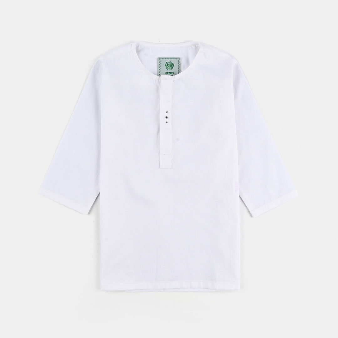 Infant Boys Cotton Poplin 3 Piece Suit (Azadi)-WHITE