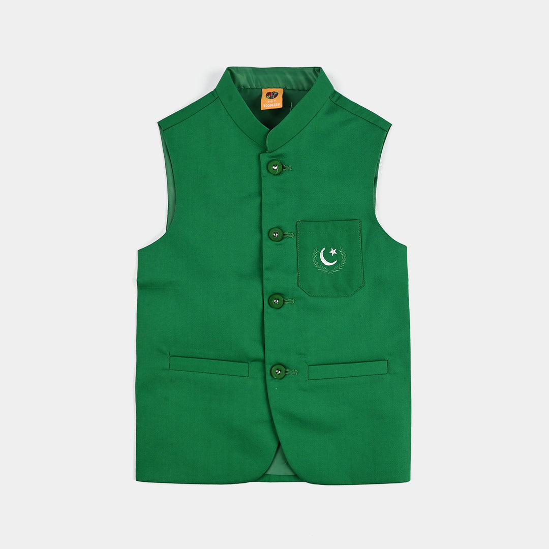 Boys Cotton Poplin 3 Piece Suit (Azadi)-WHITE