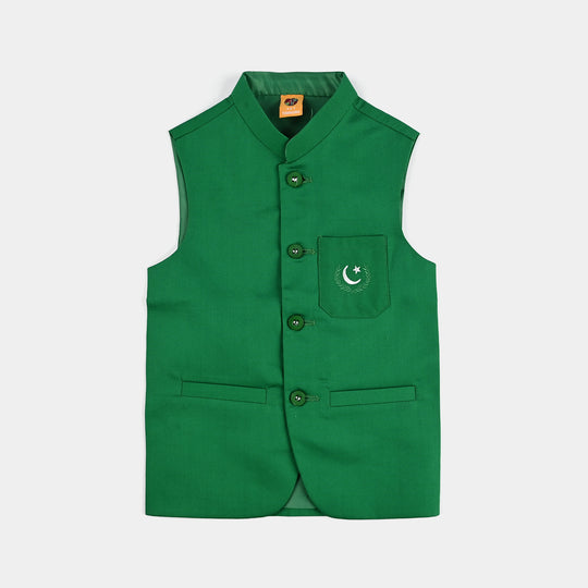Boys Cotton Poplin 3 Piece Suit (Azadi)-WHITE
