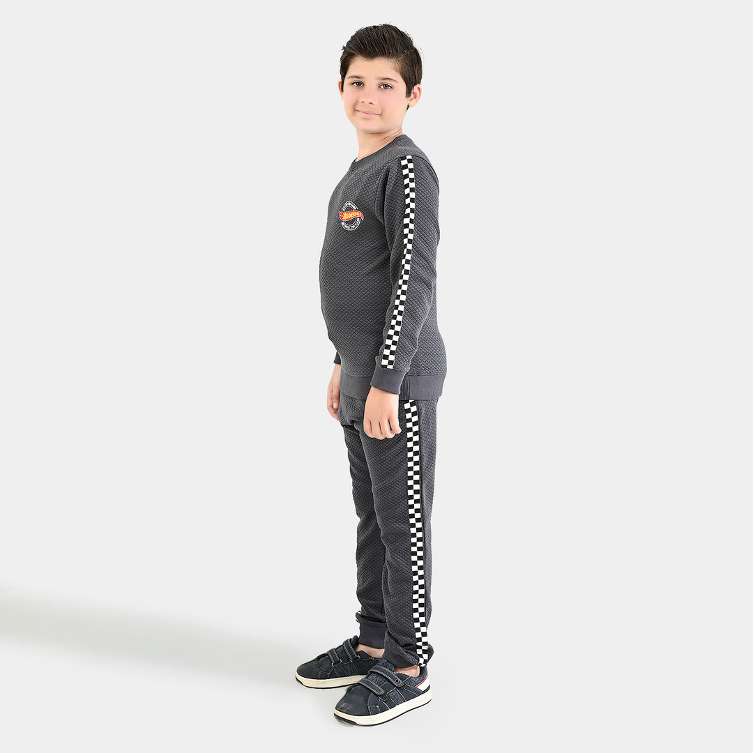 Boys Quilted 2-Piece Suit (Hot Wheels) - Grey