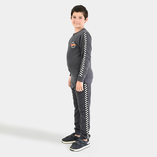 Boys Quilted 2-Piece Suit (Hot Wheels) - Grey