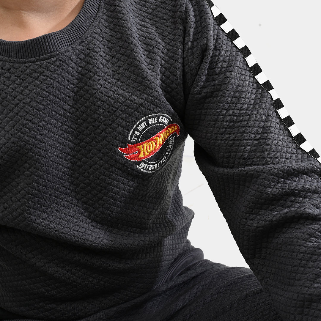 Boys Quilted 2-Piece Suit (Hot Wheels) - Grey