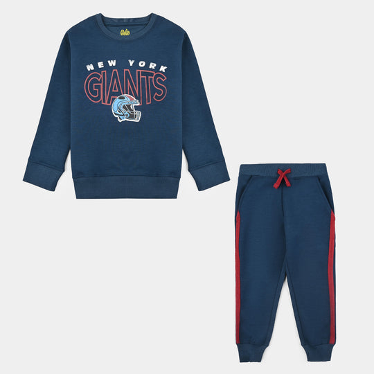 Boys Cotton Interlock 2 Piece GIANTS-Blue