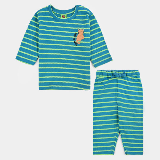 Infant Boys Jacquard Suit TIME TO PLAY-Blue
