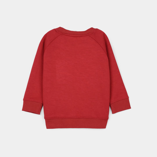 Infant Boys Cotton Interlock Suit (HOT WHEELS)-Red