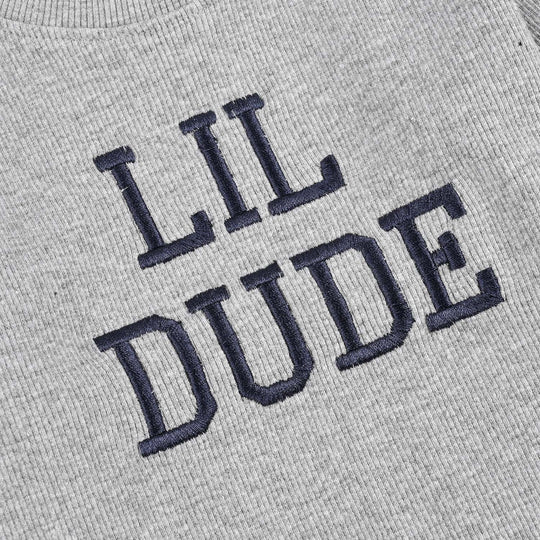 Infant Boys 2x1 Rib Suit LIL DUDE-GREY