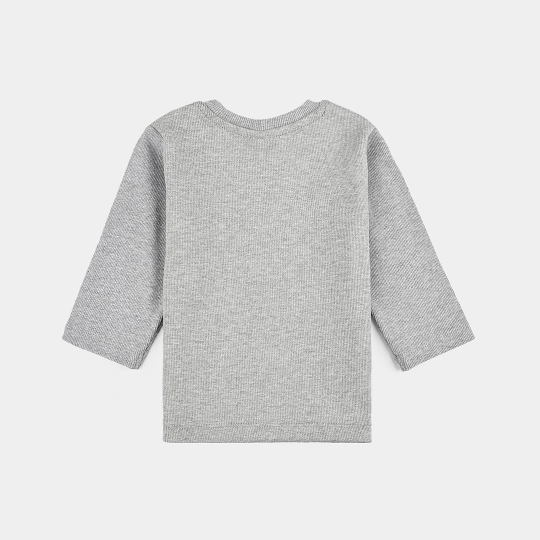 Infant Boys 2x1 Rib Suit LIL DUDE-GREY