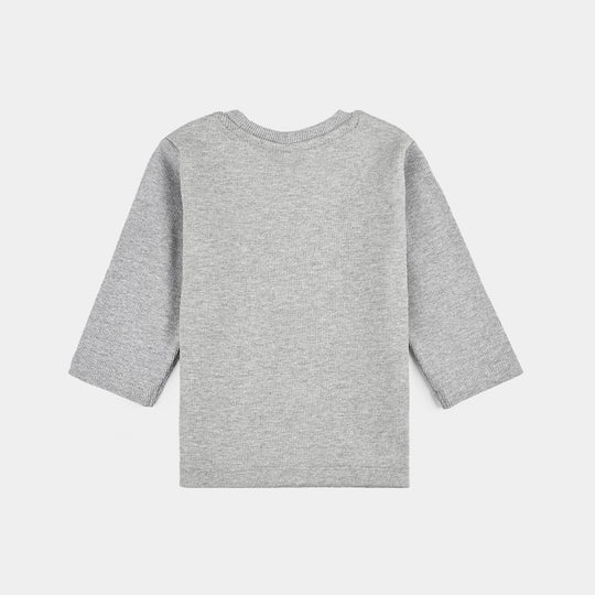 Infant Boys 2x1 Rib Suit LIL DUDE-GREY