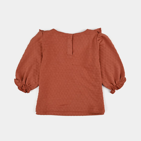 Infant Girls Jacquard Suit FLOWERS-Rust