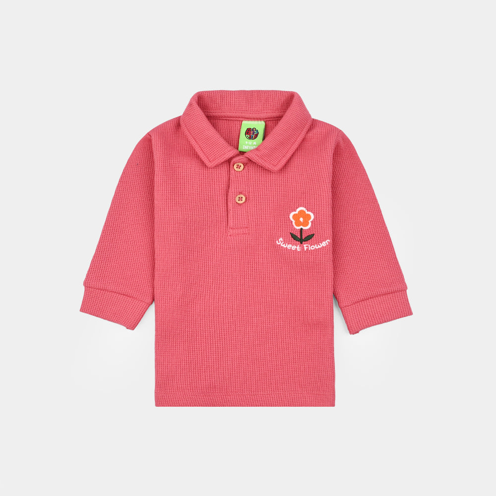 Infant Girls Thermal Suits WAFFLE FASHION-Siate.Rose