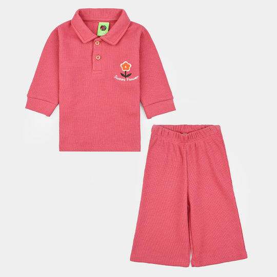 Infant Girls Thermal Suits WAFFLE FASHION-Siate.Rose
