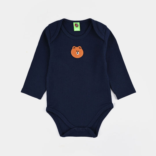 Infant Girls Thermal F/S Romper BASIC-NAVY