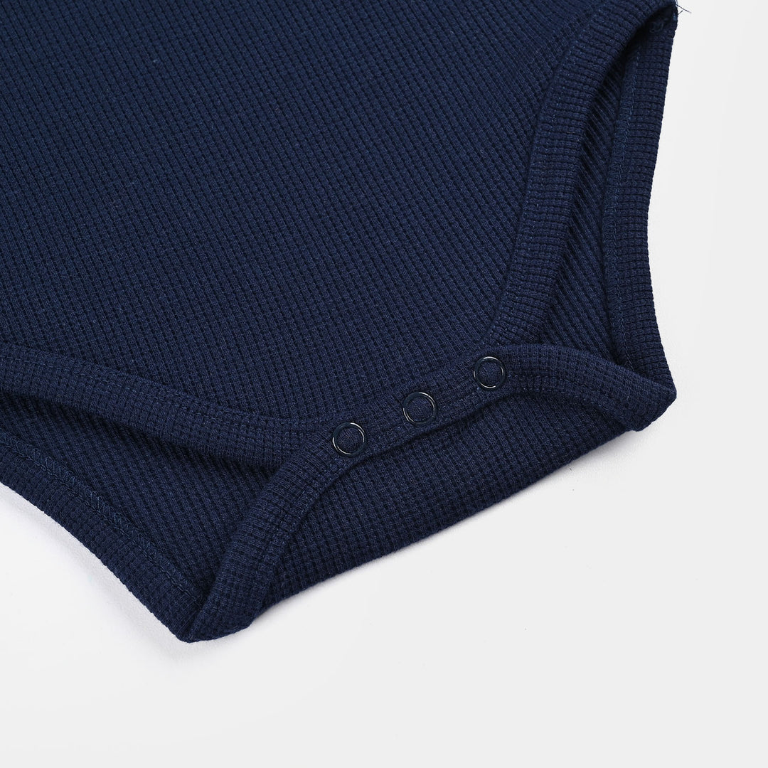 Infant Girls Thermal F/S Romper BASIC-NAVY