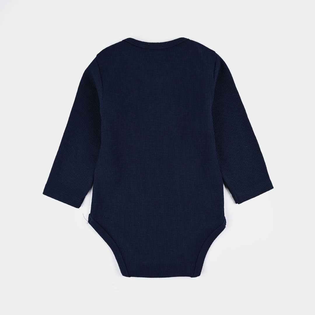Infant Girls Thermal F/S Romper BASIC-NAVY