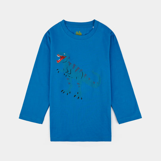 Boys Jersey/Terry T-Shirt F/S DOTED DINO-C.Blue