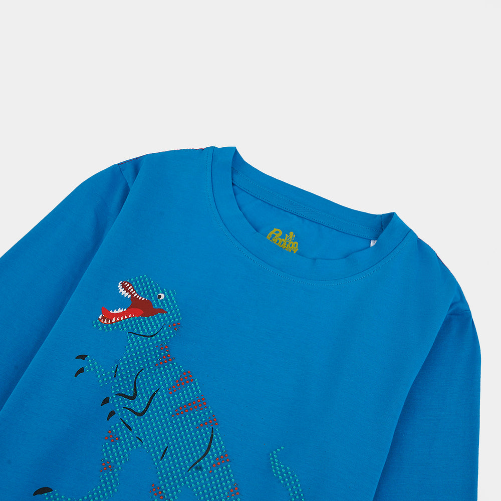 Boys Jersey/Terry T-Shirt F/S DOTED DINO-C.Blue