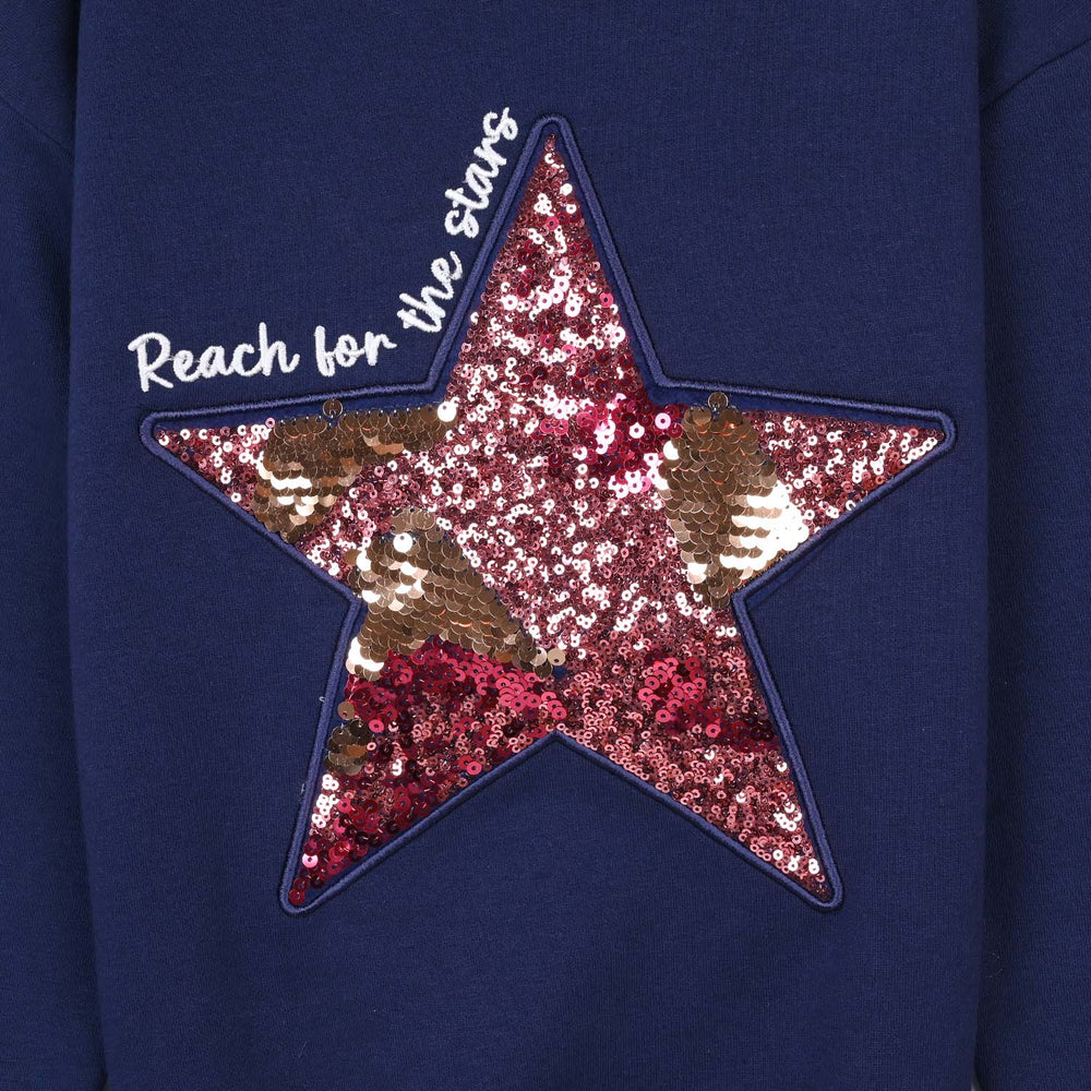 Girls Fleece Sweatshirt STAR-NAVY