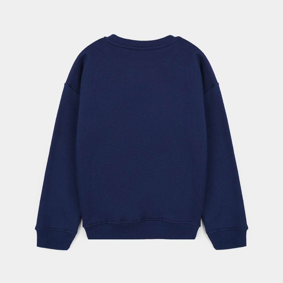 Girls Fleece Sweatshirt STAR-NAVY