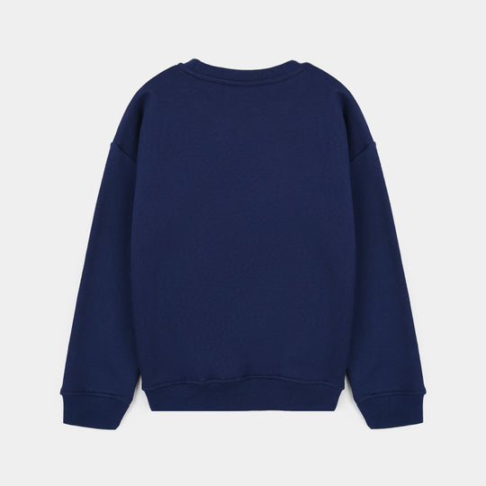 Girls Fleece Sweatshirt STAR-NAVY