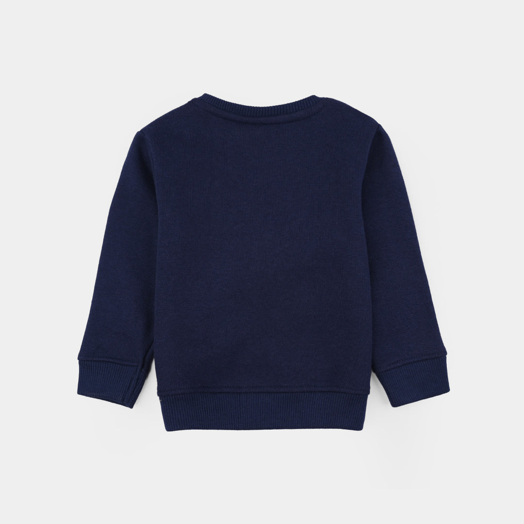 Infant Girls Fleece Sweatshirt MEOW-NAVY