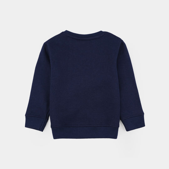 Infant Girls Fleece Sweatshirt MEOW-NAVY