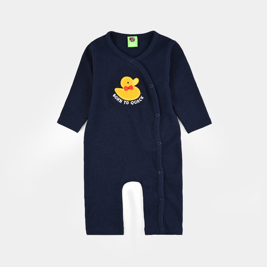 Infant Girls Thermal Romper BUNNY-NAVY