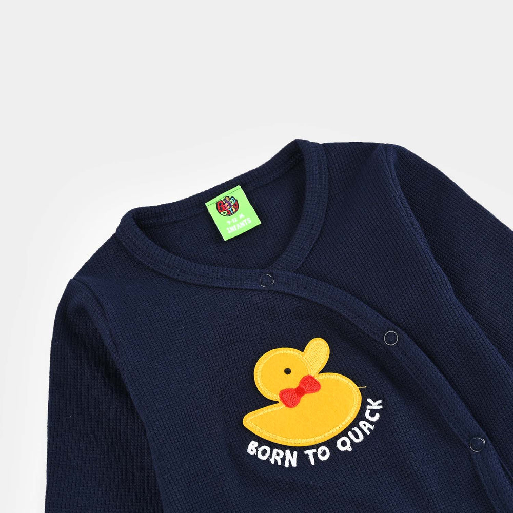 Infant Girls Thermal Romper BUNNY-NAVY